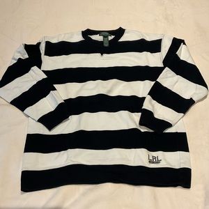 Black and white stripe Ralph Lauren crewneck